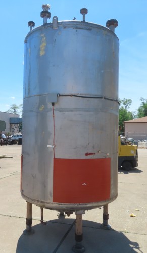 1500 gallon dish bottom and top stainless steel jacketed tank