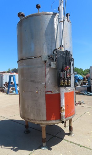 1500 gallon dish bottom and top stainless steel jacketed tank