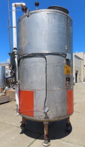 1500 gallon dish bottom and top stainless steel jacketed tank