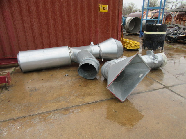 Duct work with silencer, and air damper valves